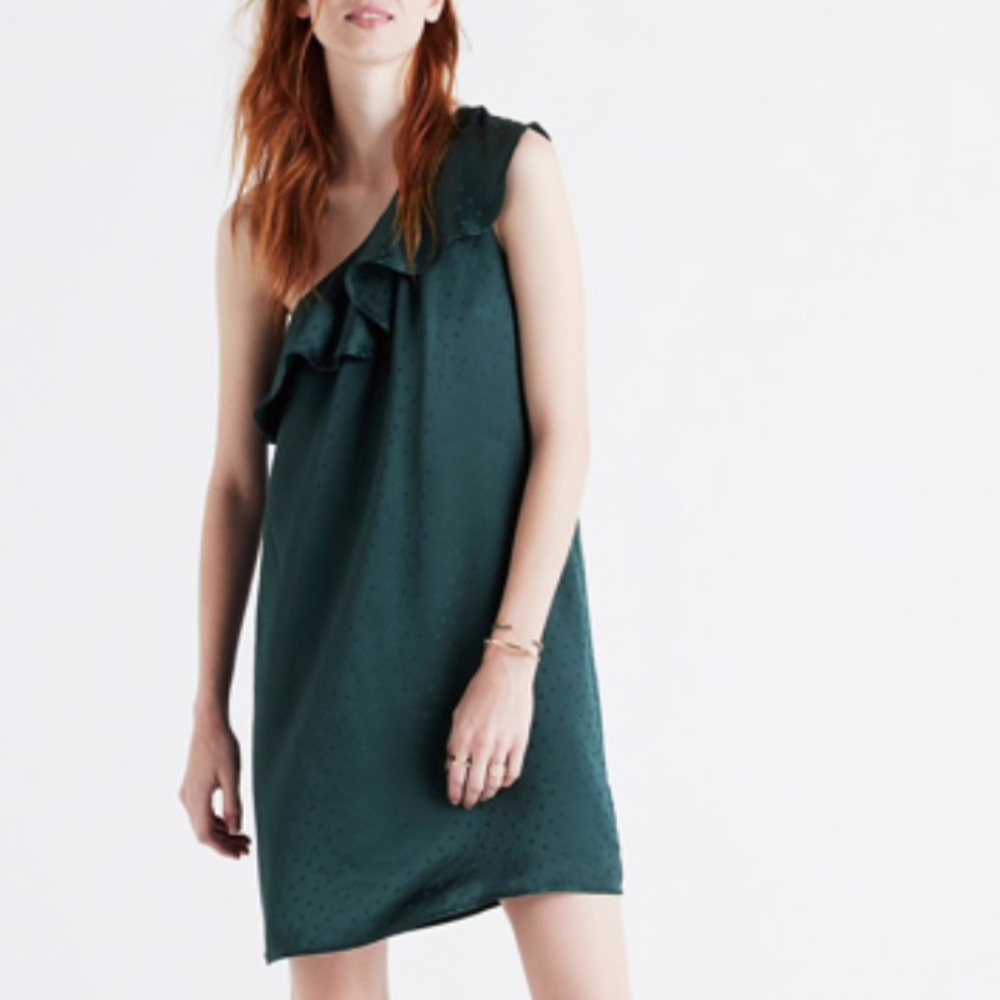One shoulder silk dress